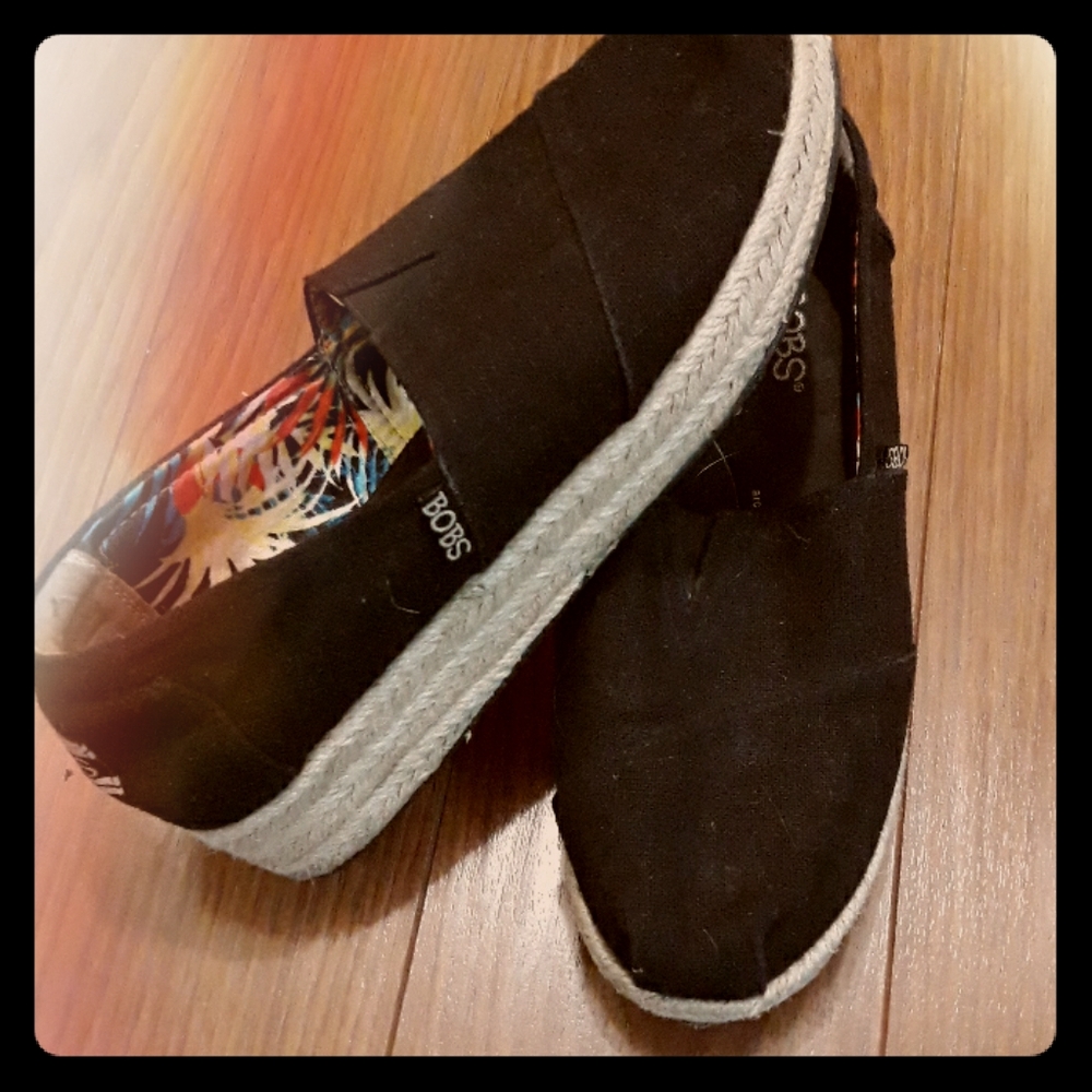 Bobs by Sketchers Memory Foam Canvas Platforms